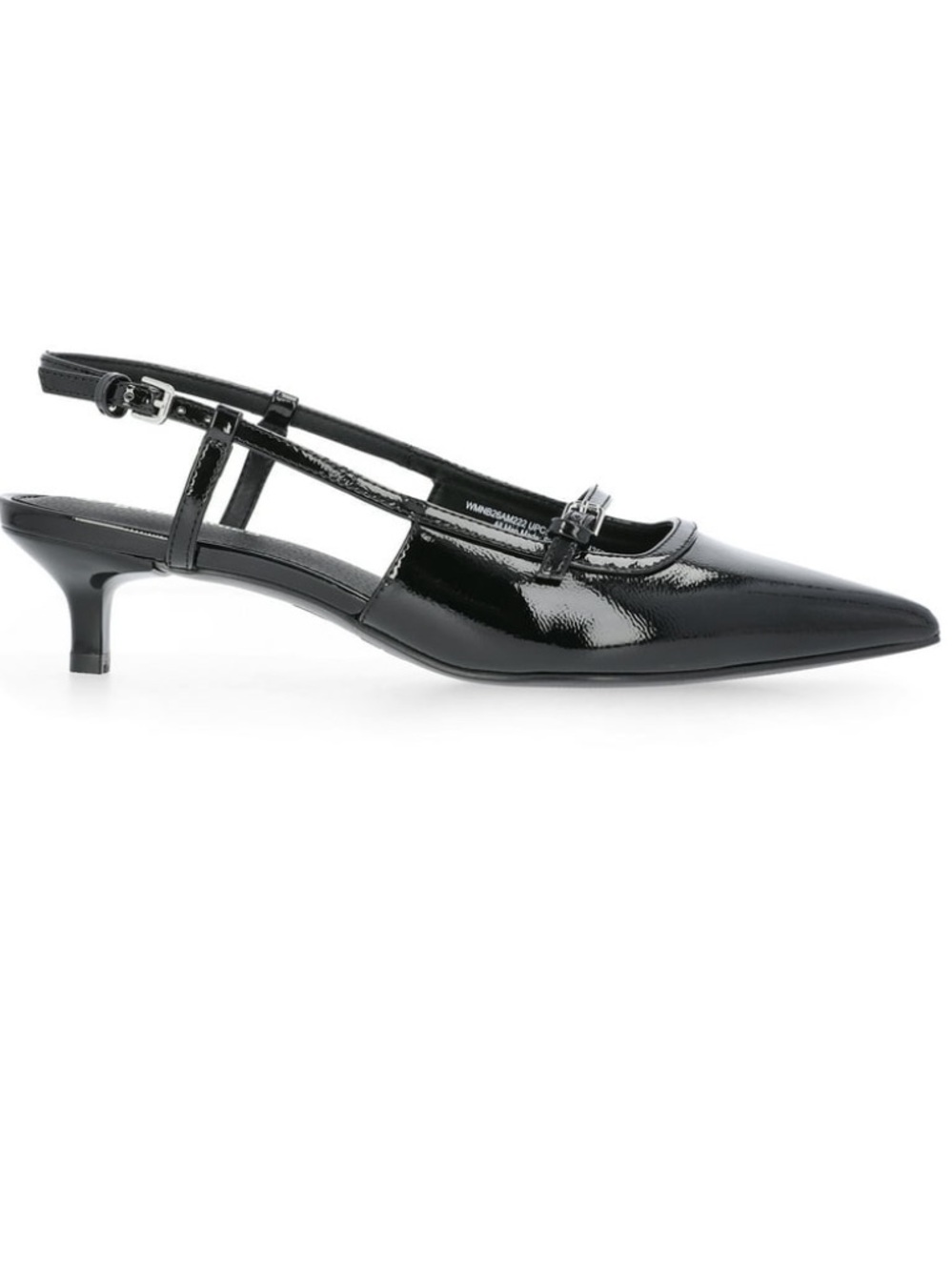 NWT No Boundaries Black Pointed Toe Slingback Kitten Heels Buckle Women 11 - Picture 4 of 5